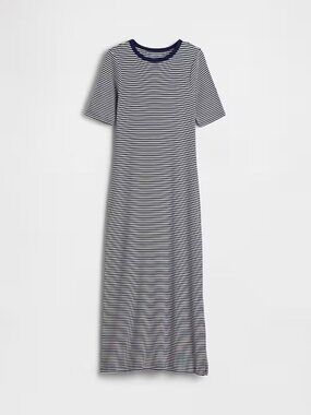 Gap Modern Maxi Dress Size Small White and Navy Blue Stripe New NWT